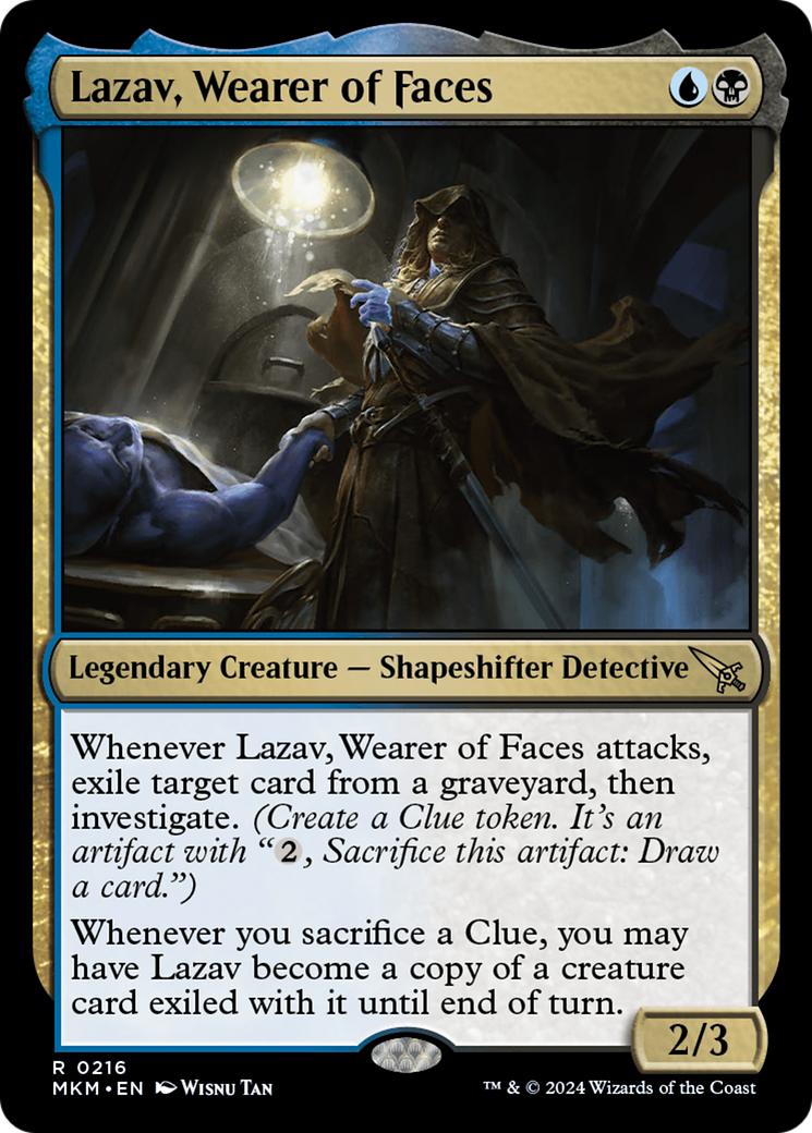 Lazav, Wearer of Faces - Rare Legendary Creature — Shapeshifter Detective card from Murders at Karlov Manor