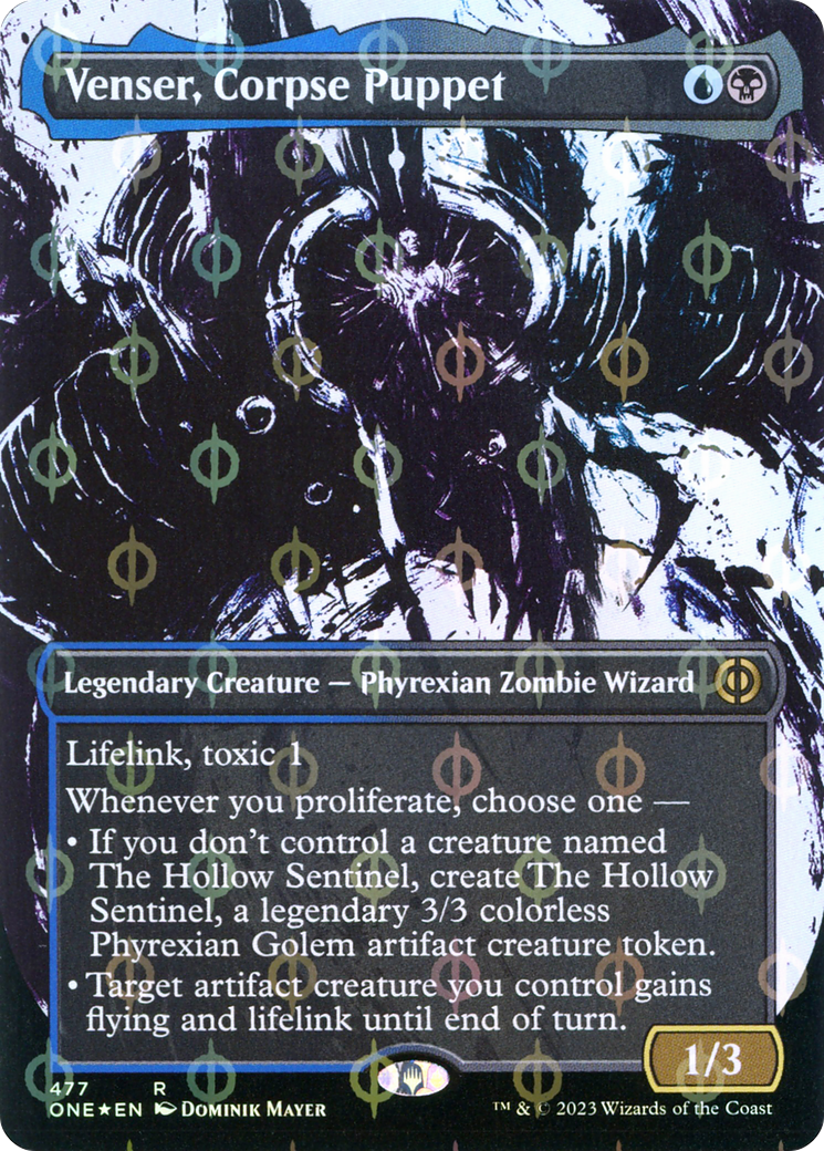 Venser, Corpse Puppet - Rare Legendary Creature — Phyrexian Zombie Wizard card from Phyrexia: All Will Be One