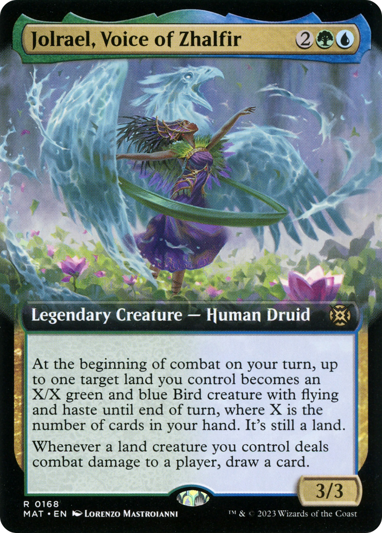 Jolrael, Voice of Zhalfir - Rare Legendary Creature — Human Druid card from March of the Machine: The Aftermath