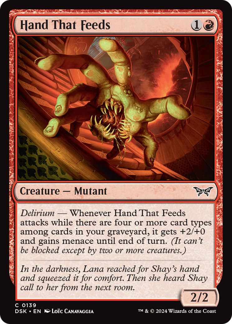 Hand That Feeds - Common Creature — Mutant card from Duskmourn: House of Horror