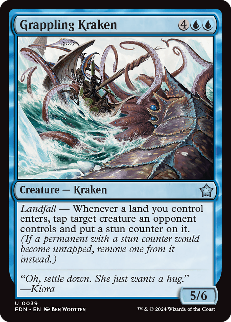Grappling Kraken - Uncommon Creature — Kraken card from Foundations