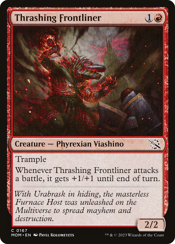 Thrashing Frontliner - Common Creature — Phyrexian Lizard card from March of the Machine