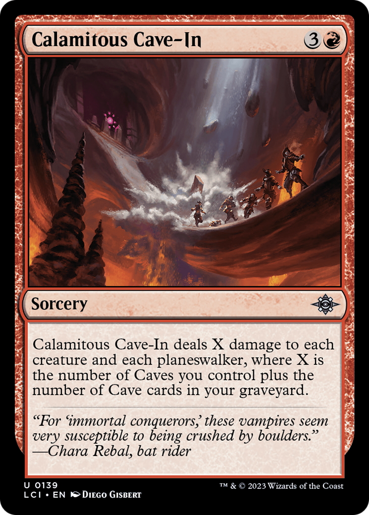 Calamitous Cave-In - Uncommon Sorcery card from The Lost Caverns of Ixalan