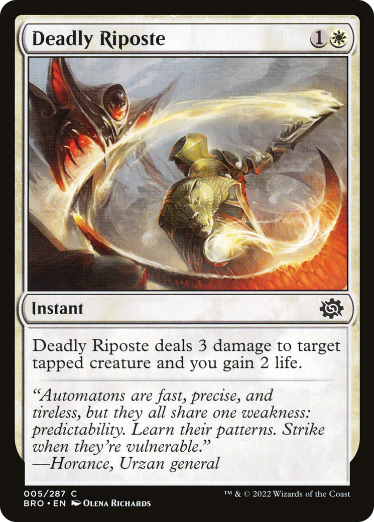 Deadly Riposte - Common Instant card from The Brothers' War