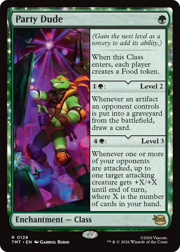 Party Dude - Rare Enchantment — Class card from Teenage Mutant Ninja Turtles