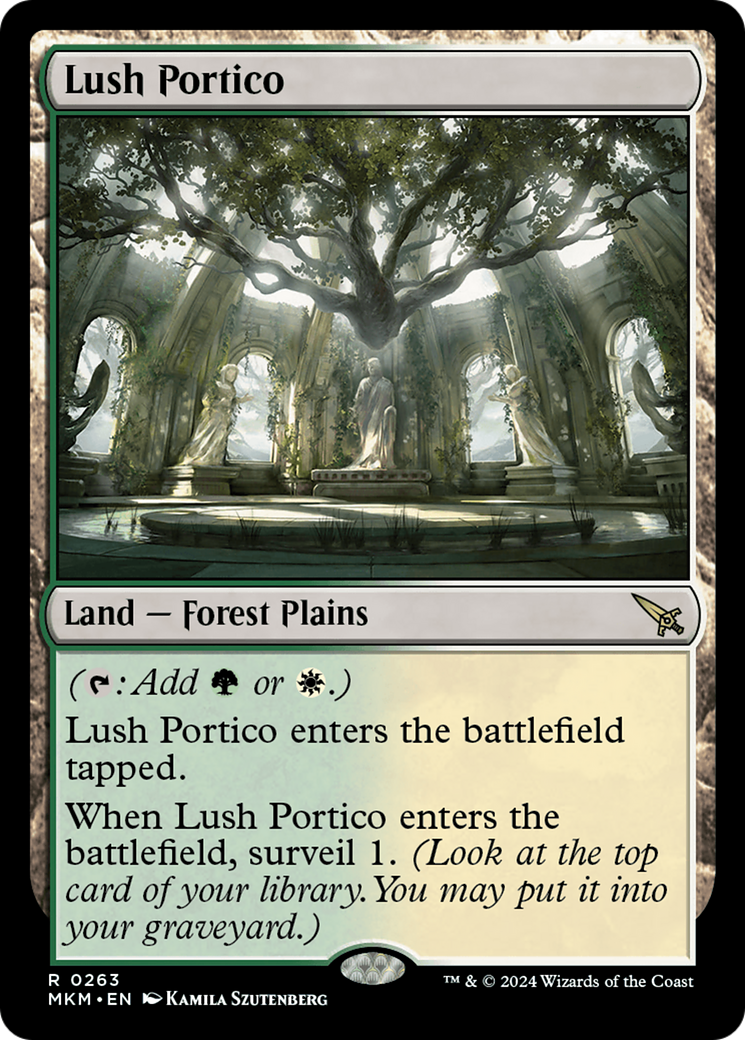Lush Portico - Rare Land — Forest Plains card from Murders at Karlov Manor