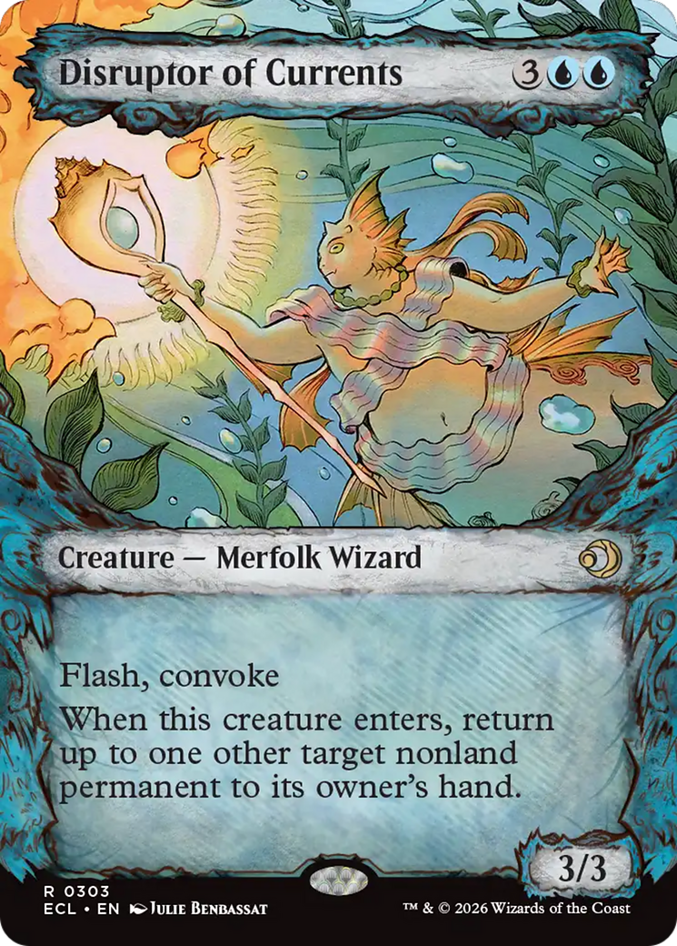Disruptor of Currents - Rare Creature — Merfolk Wizard card from Lorwyn Eclipsed