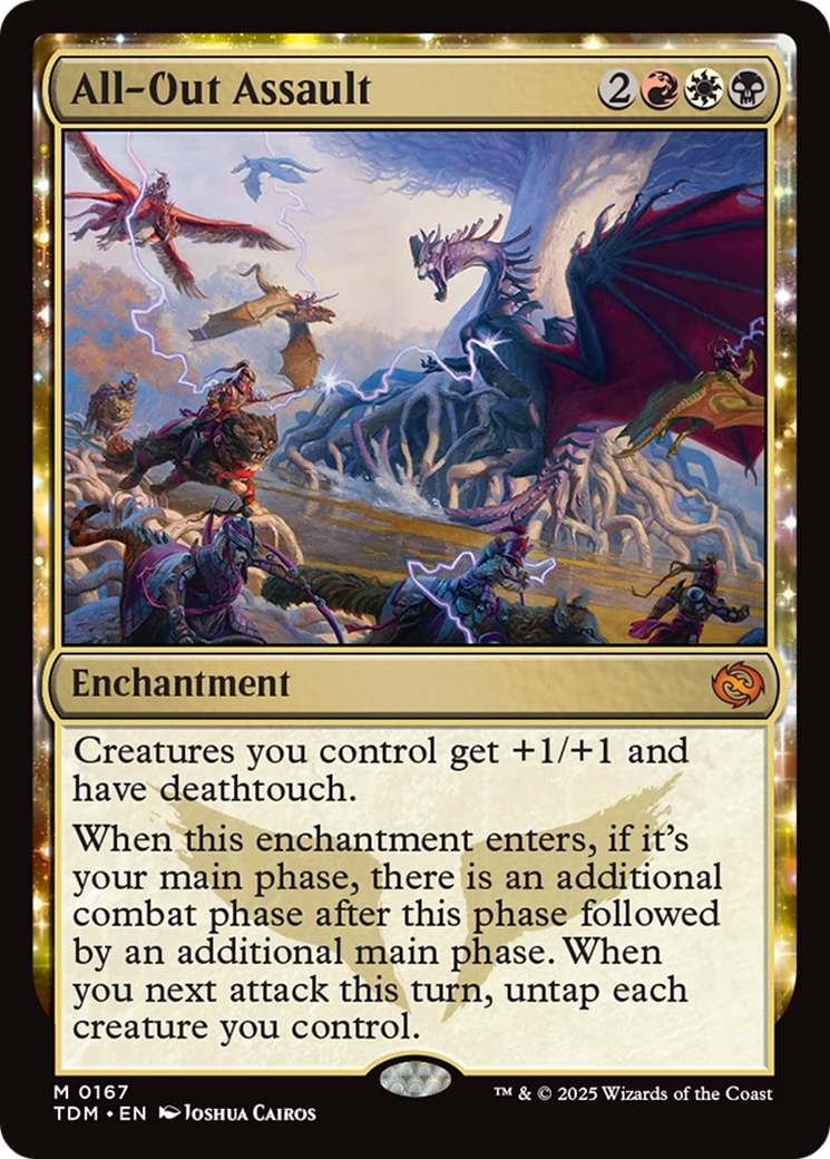 All-Out Assault - Mythic Enchantment card from Tarkir: Dragonstorm