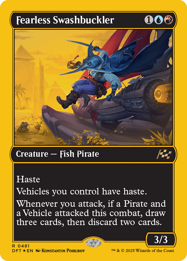 Fearless Swashbuckler - Rare Creature — Fish Pirate card from Aetherdrift