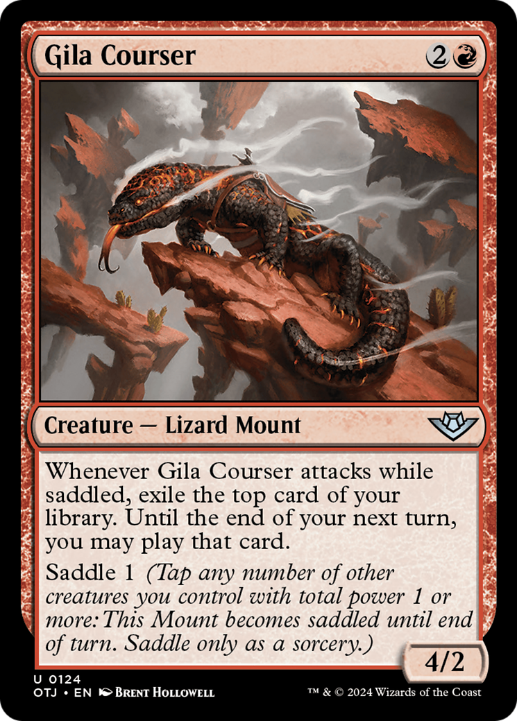 Gila Courser - Uncommon Creature — Lizard Mount card from Outlaws of Thunder Junction