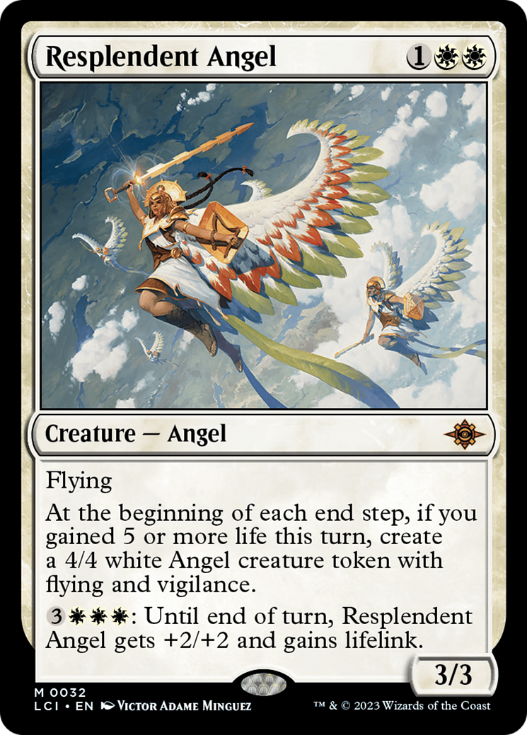 Resplendent Angel - Mythic Creature — Angel card from The Lost Caverns of Ixalan