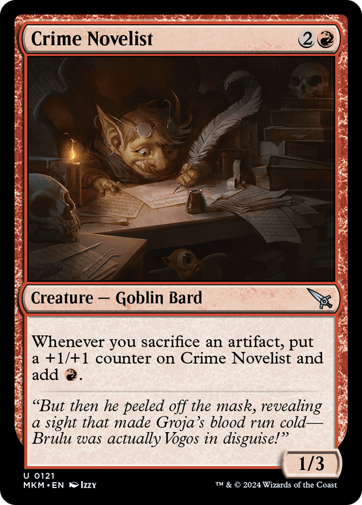 Crime Novelist - Uncommon Creature — Goblin Bard card from Murders at Karlov Manor