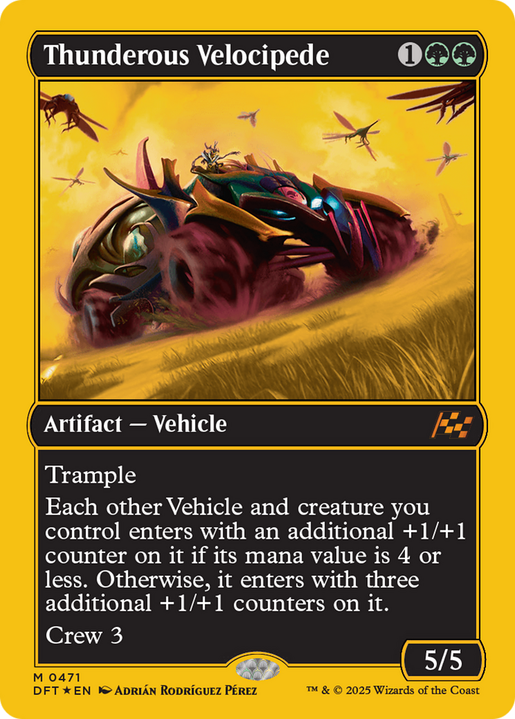 Thunderous Velocipede - Mythic Artifact — Vehicle card from Aetherdrift