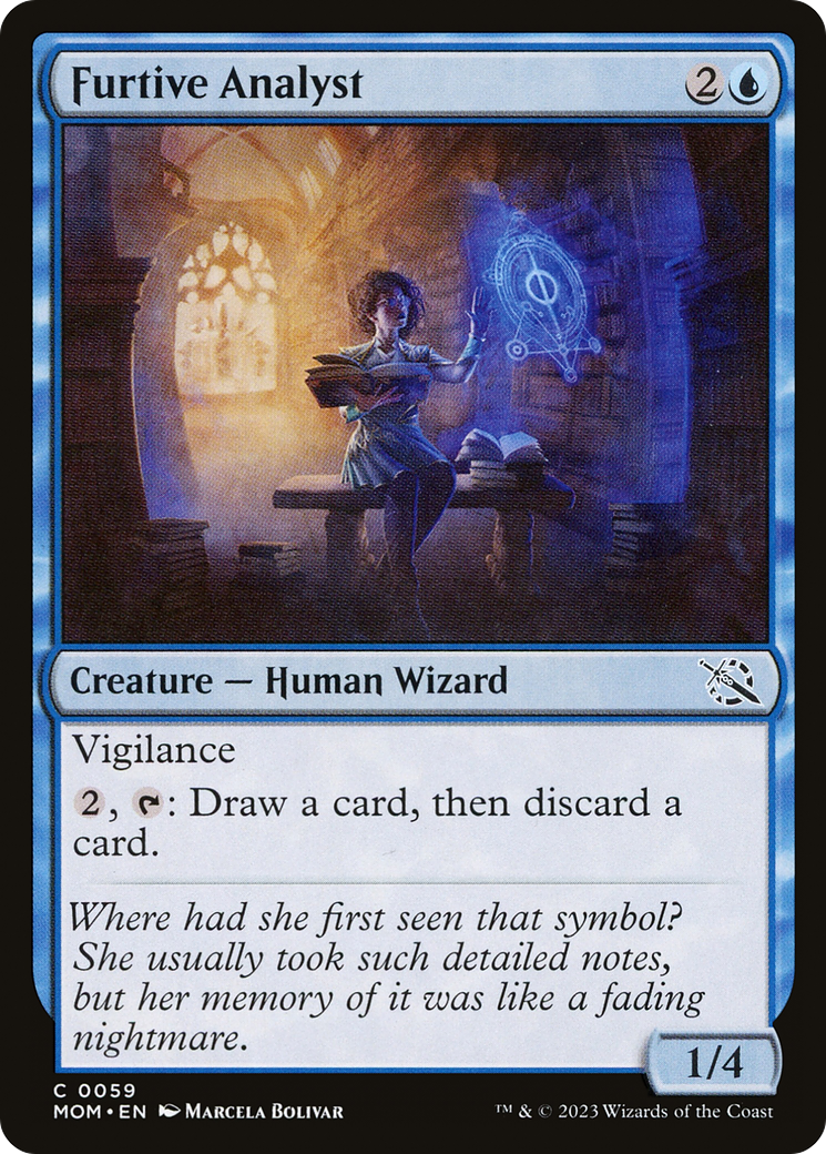 Furtive Analyst - Common Creature — Human Wizard card from March of the Machine
