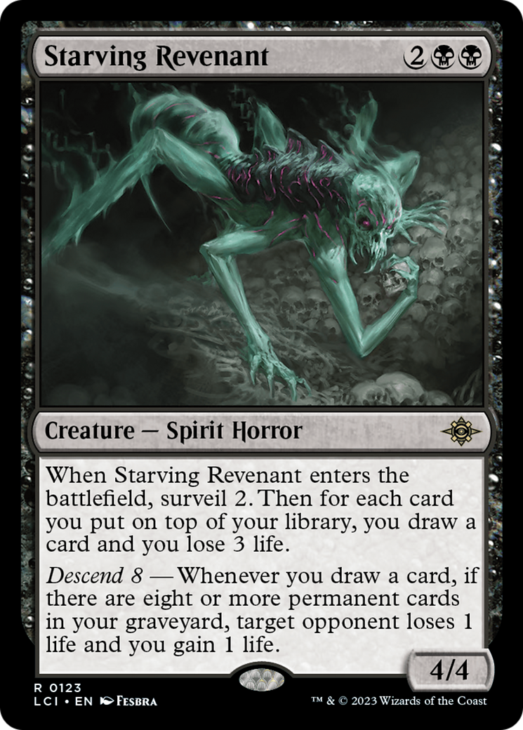 Starving Revenant - Rare Creature — Spirit Horror card from The Lost Caverns of Ixalan