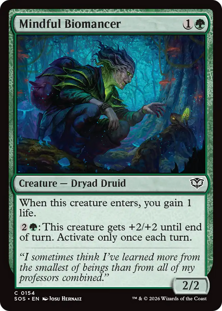 Mindful Biomancer - Common Creature — Dryad Druid card from Secrets of Strixhaven