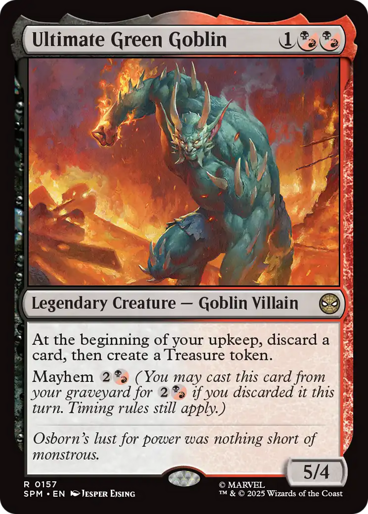 Ultimate Green Goblin - Rare Legendary Creature — Goblin Villain card from Marvel's Spider-Man