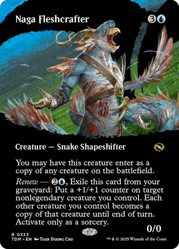 Naga Fleshcrafter - Rare Creature — Snake Shapeshifter card from Tarkir: Dragonstorm