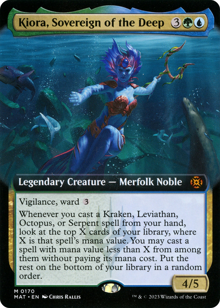 Kiora, Sovereign of the Deep - Mythic Legendary Creature — Merfolk Noble card from March of the Machine: The Aftermath