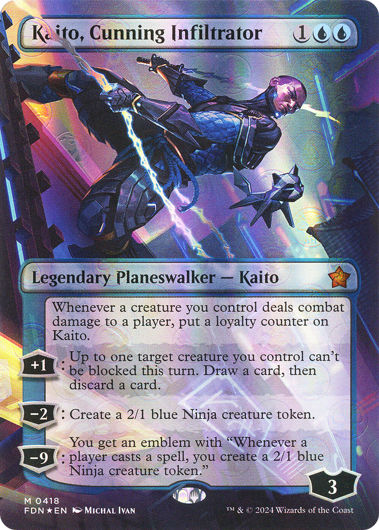 Kaito, Cunning Infiltrator - Mythic Legendary Planeswalker — Kaito card from Foundations