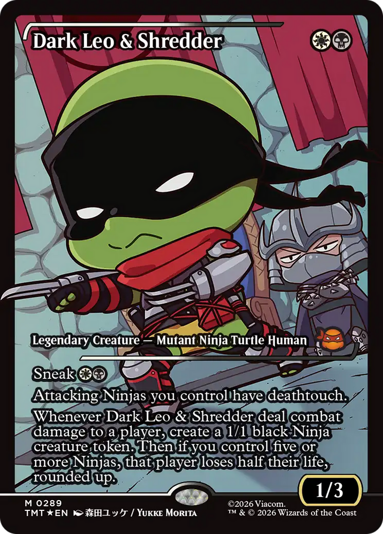Dark Leo & Shredder - Mythic Legendary Creature — Mutant Ninja Turtle Human card from Teenage Mutant Ninja Turtles