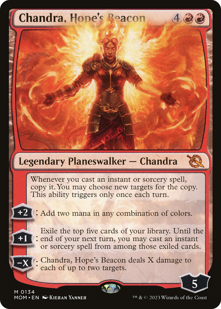 Chandra, Hope's Beacon - Mythic Legendary Planeswalker — Chandra card from March of the Machine