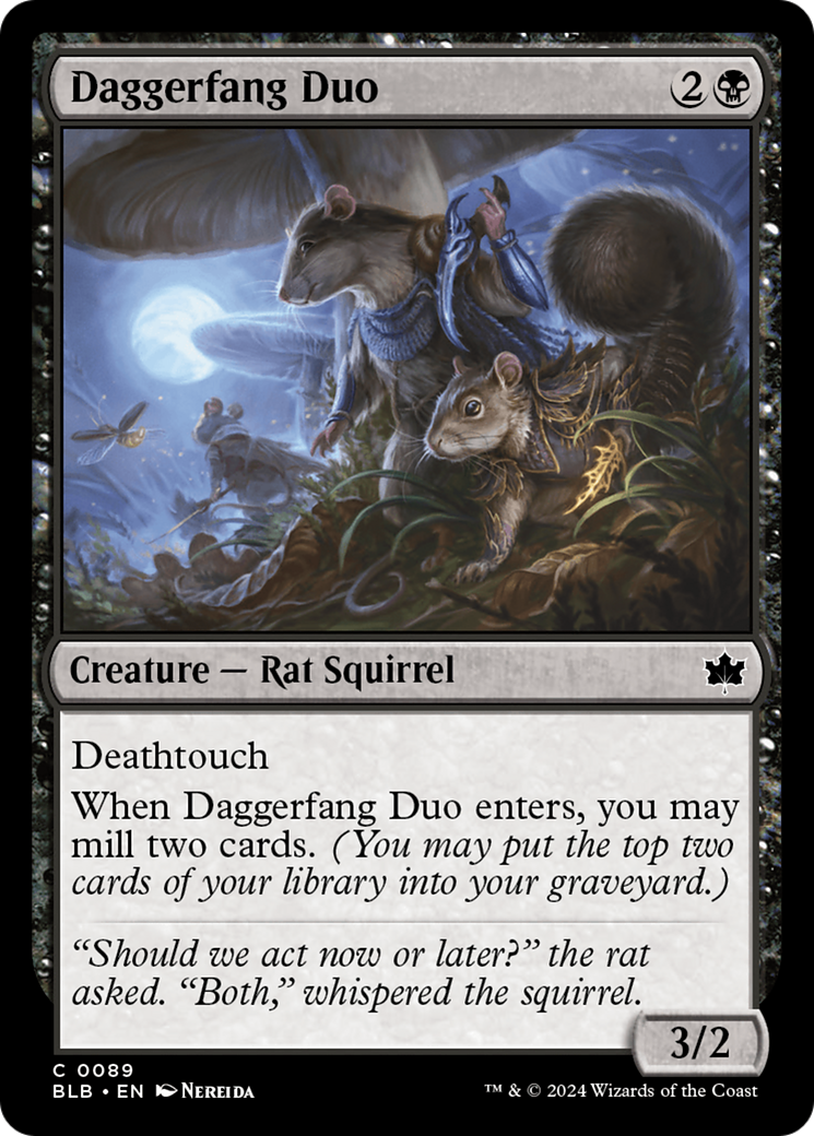 Daggerfang Duo - Common Creature — Rat Squirrel card from Bloomburrow