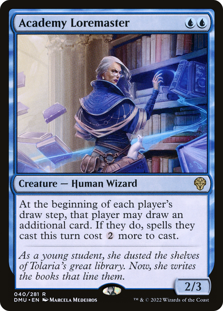 Academy Loremaster - Rare Creature — Human Wizard card from Dominaria United