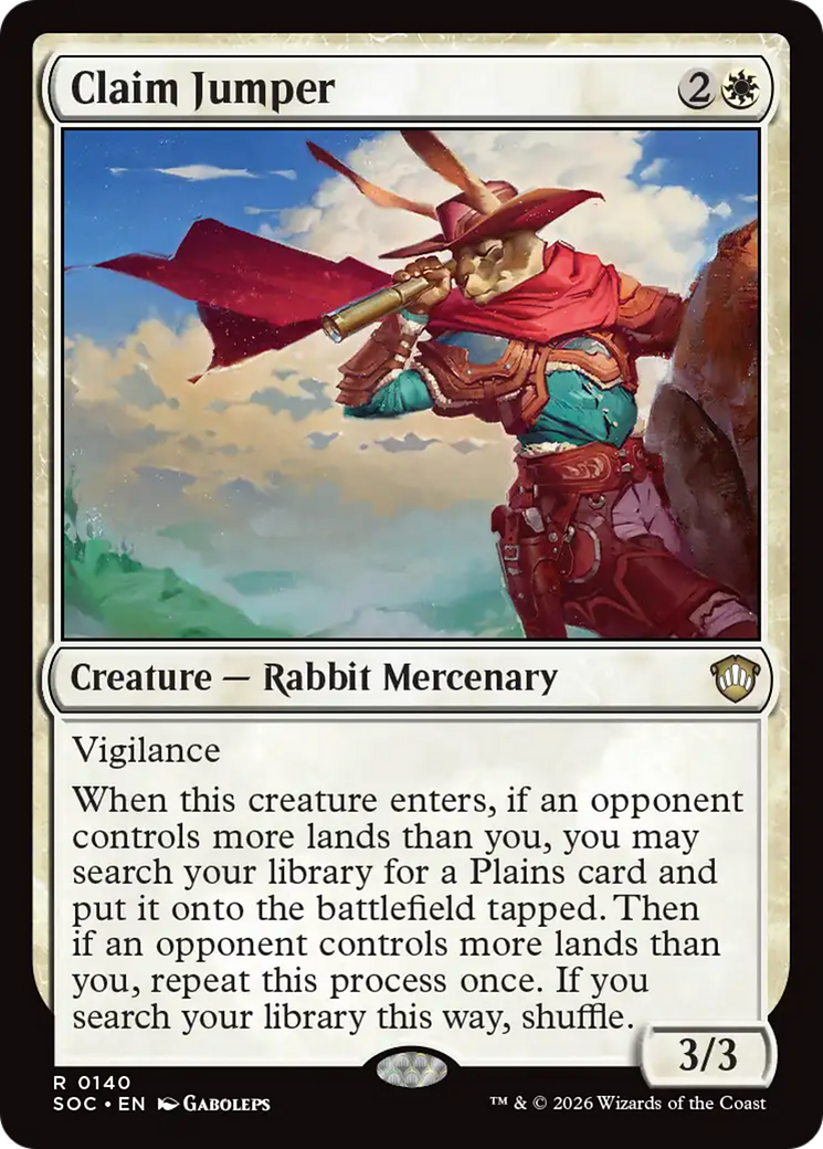 Claim Jumper - Rare Creature — Rabbit Mercenary card from Secrets of Strixhaven Commander
