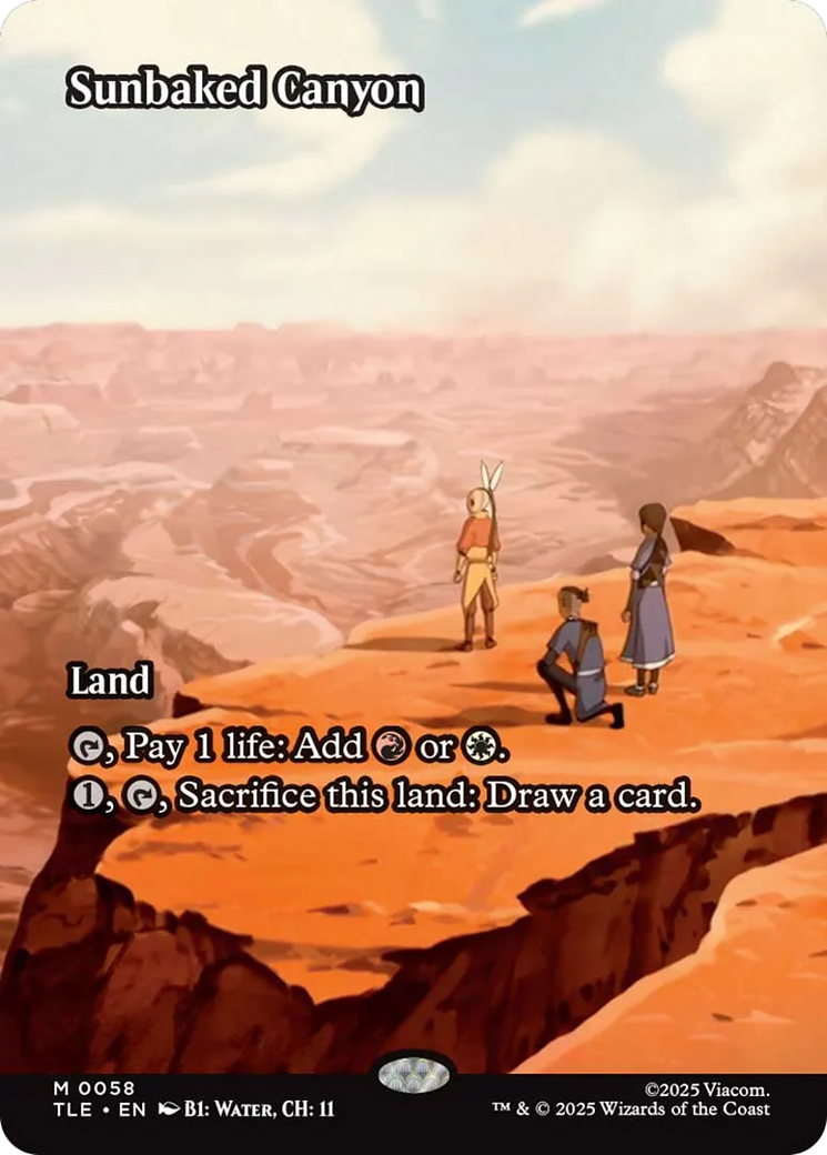 Sunbaked Canyon - Mythic Land card from Avatar: The Last Airbender Eternal
