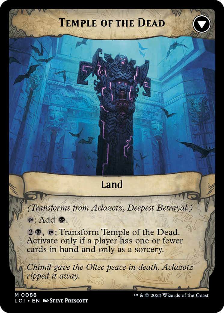 Back face of Aclazotz, Deepest Betrayal // Temple of the Dead - Legendary Creature — Bat God card
