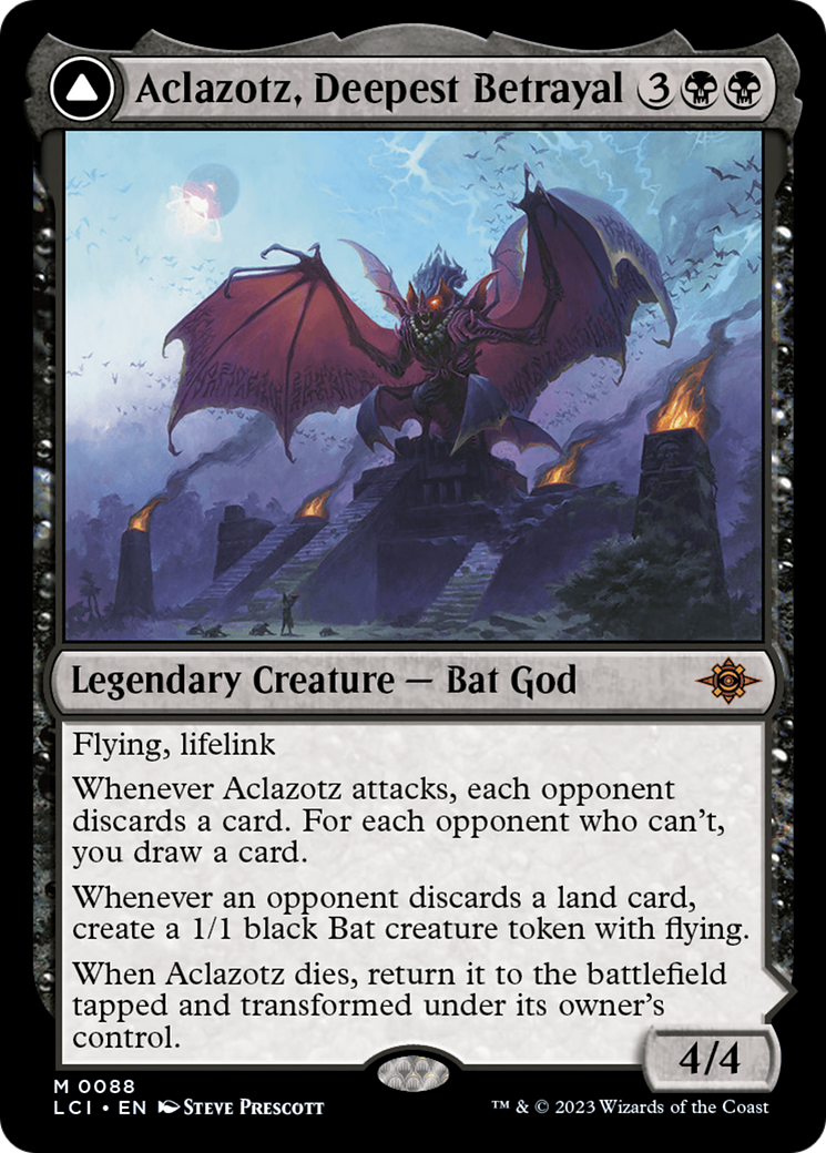 Aclazotz, Deepest Betrayal // Temple of the Dead - Mythic Legendary Creature — Bat God card from The Lost Caverns of Ixalan
