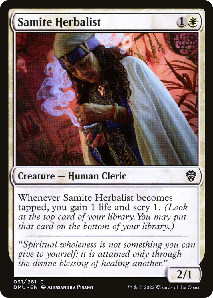 Samite Herbalist - Common Creature — Human Cleric card from Dominaria United