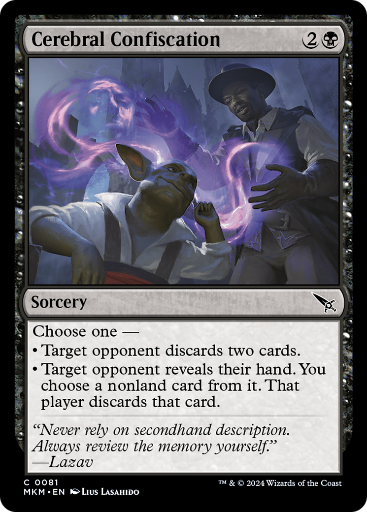 Cerebral Confiscation - Common Sorcery card from Murders at Karlov Manor