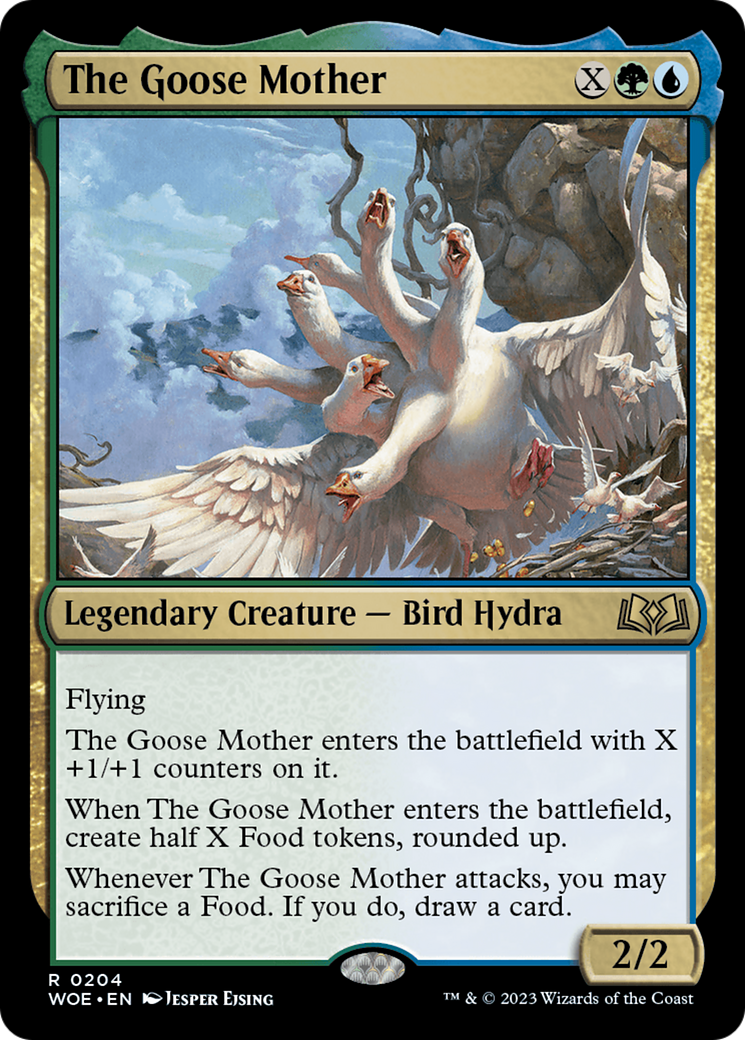 The Goose Mother - Rare Legendary Creature — Bird Hydra card from Wilds of Eldraine