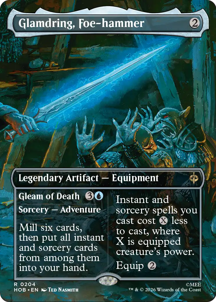 Glamdring, Foe-hammer // Gleam of Death - Rare Sorcery — Adventure card from The Hobbit