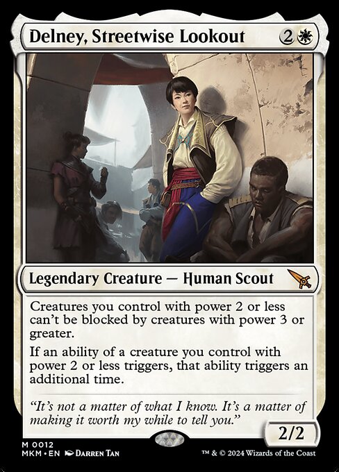 Delney, Streetwise Lookout - Mythic rare card from Murders at Karlov Manor