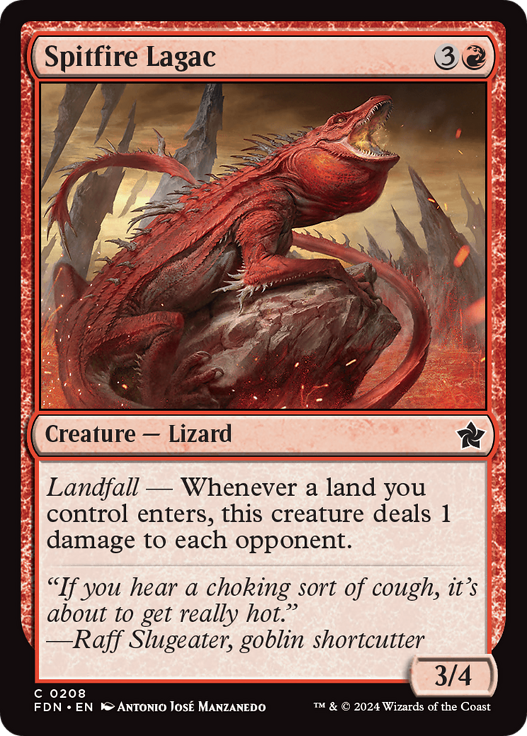 Spitfire Lagac - Common Creature — Lizard card from Foundations