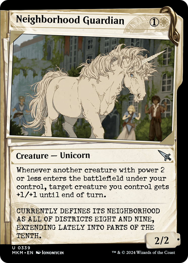 Neighborhood Guardian - Uncommon Creature — Unicorn card from Murders at Karlov Manor