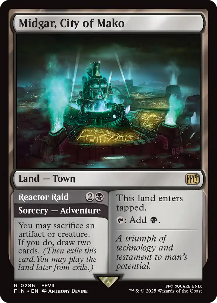 Midgar, City of Mako // Reactor Raid - Rare Land — Town card from Final Fantasy