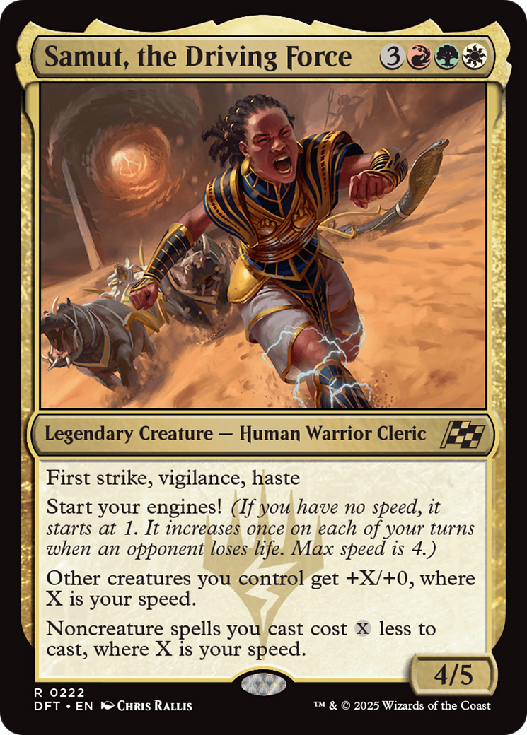 Samut, the Driving Force - Rare Legendary Creature — Human Warrior Cleric card from Aetherdrift