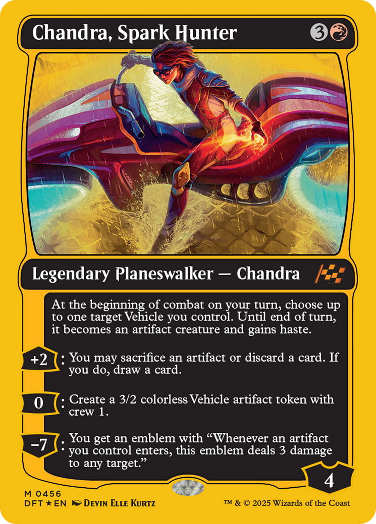Chandra, Spark Hunter - Mythic Legendary Planeswalker — Chandra card from Aetherdrift