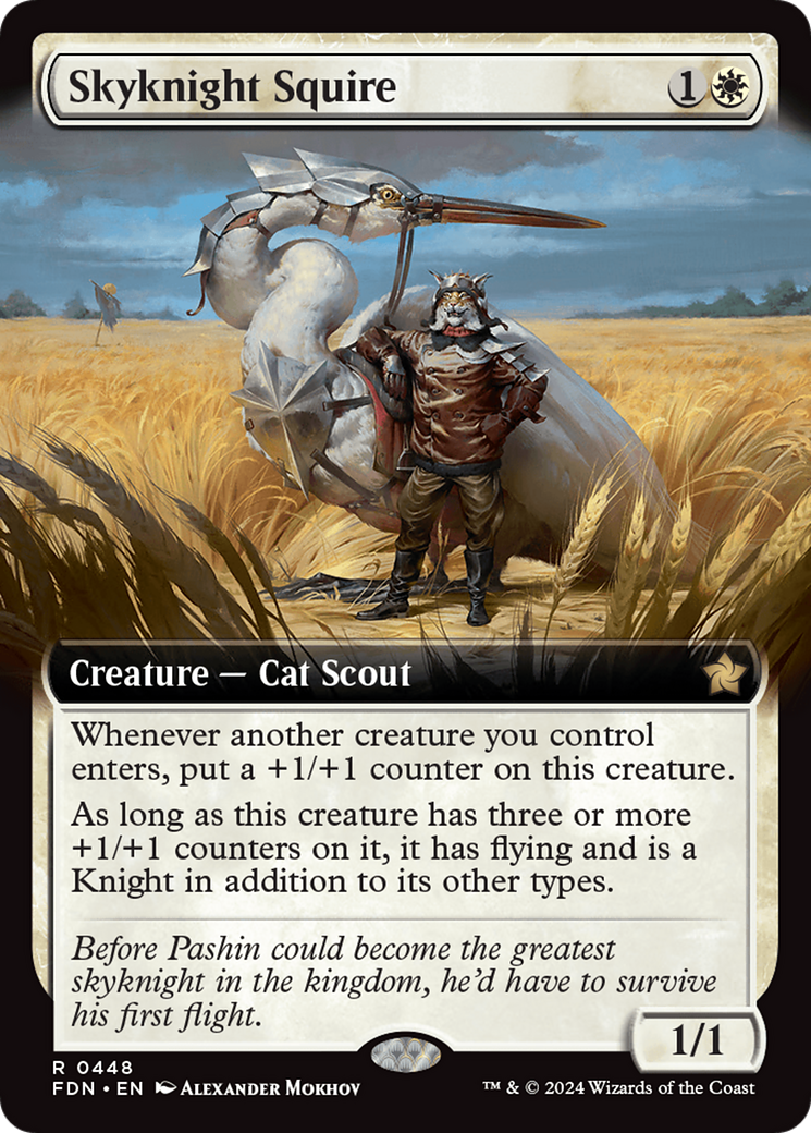 Skyknight Squire - Rare Creature — Cat Scout card from Foundations