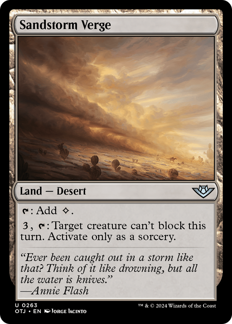 Sandstorm Verge - Uncommon Land — Desert card from Outlaws of Thunder Junction
