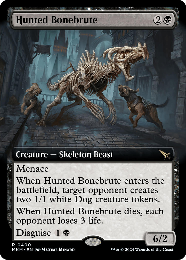 Hunted Bonebrute - Rare Creature — Skeleton Beast card from Murders at Karlov Manor