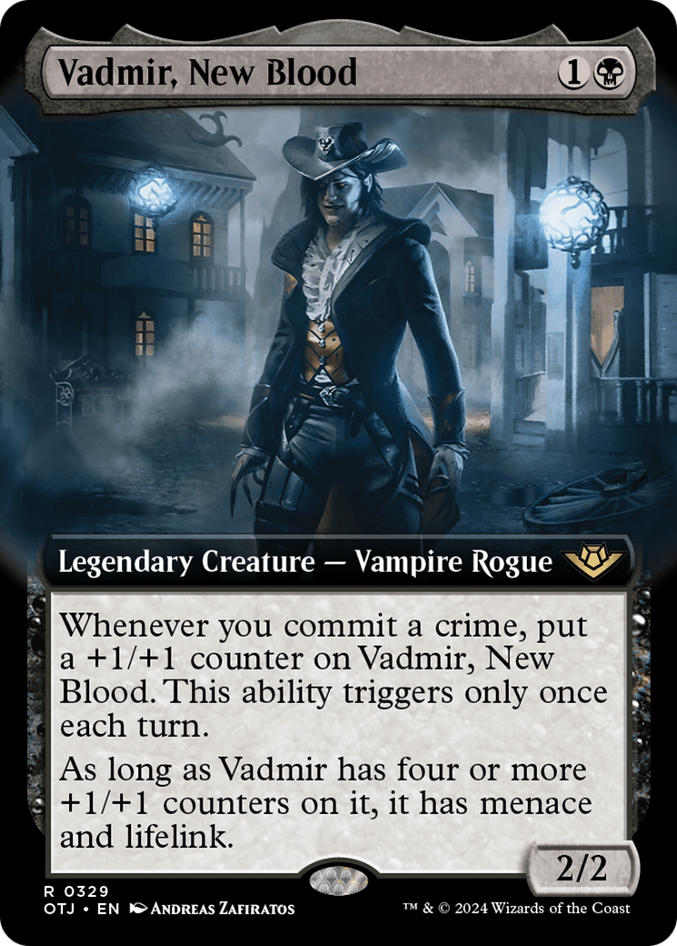 Vadmir, New Blood - Rare Legendary Creature — Vampire Rogue card from Outlaws of Thunder Junction