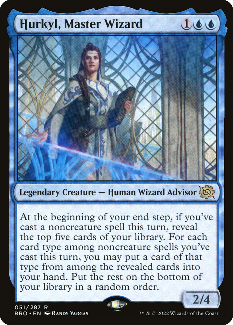 Hurkyl, Master Wizard - Rare Legendary Creature — Human Wizard Advisor card from The Brothers' War