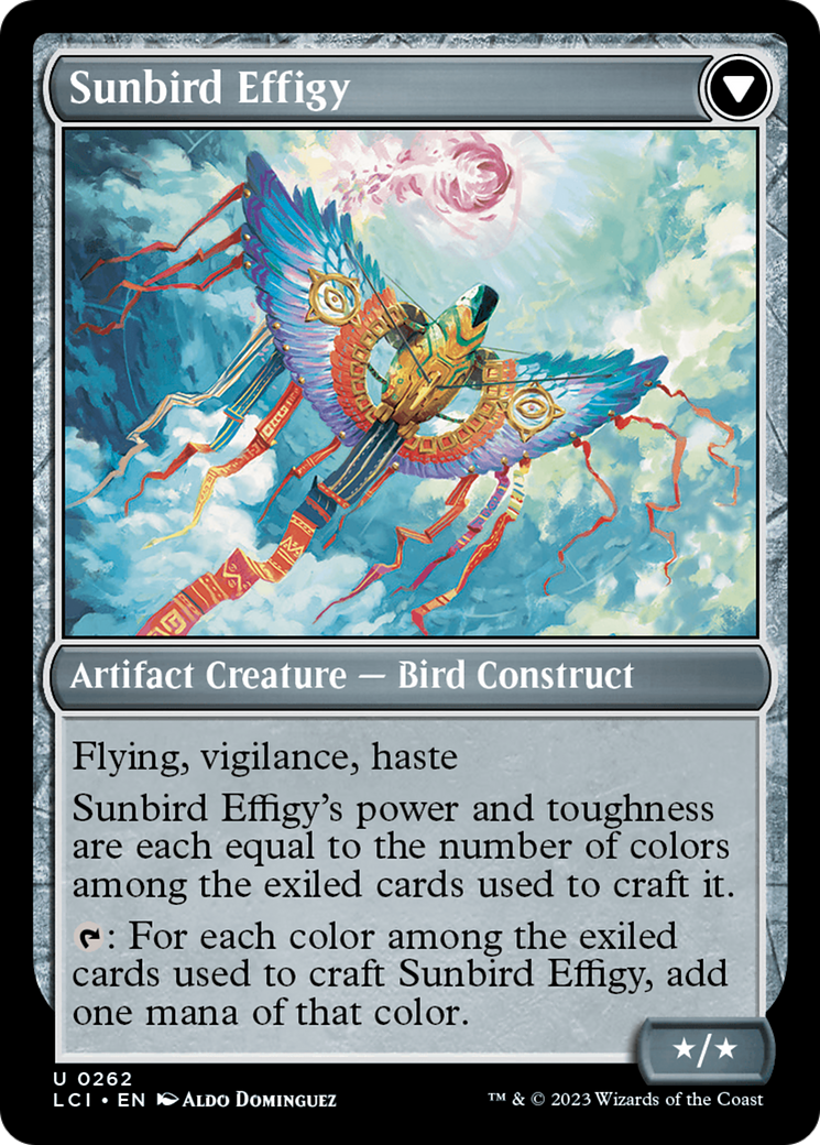 Back face of Sunbird Standard // Sunbird Effigy - Artifact Creature — Bird Construct card