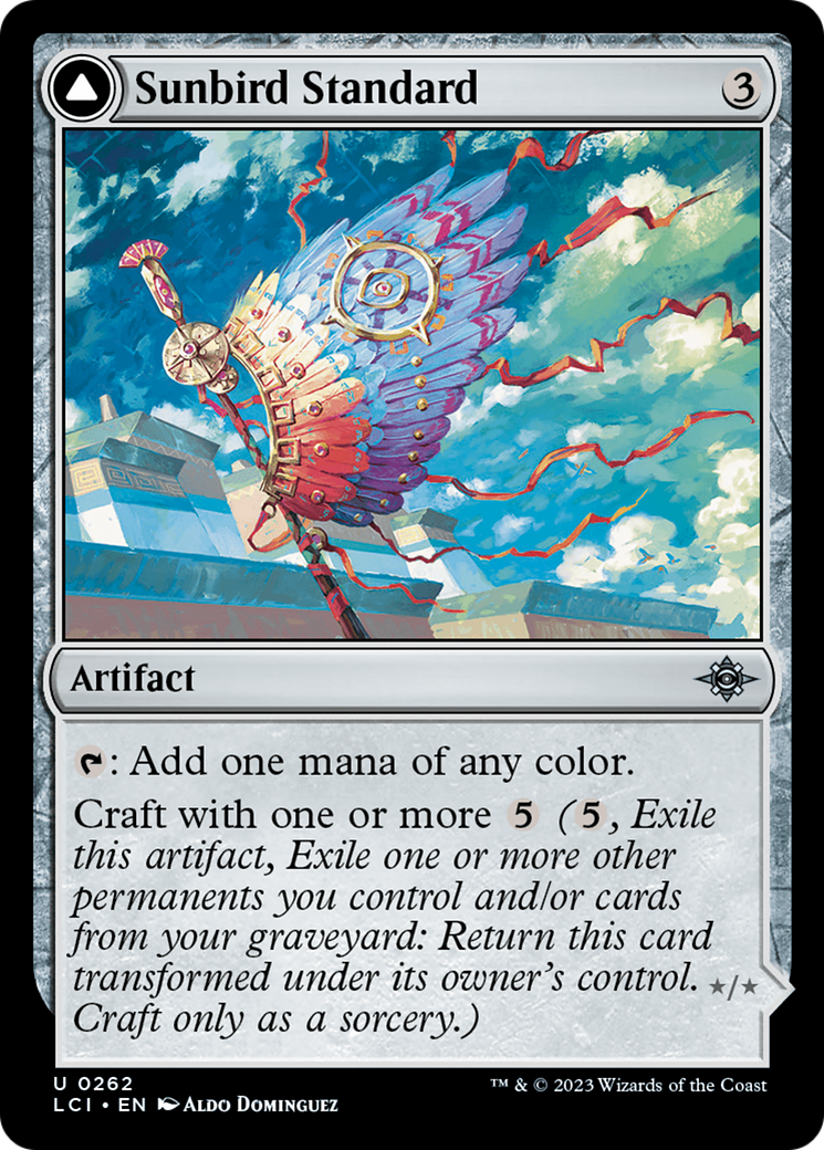 Sunbird Standard // Sunbird Effigy - Uncommon Artifact Creature — Bird Construct card from The Lost Caverns of Ixalan