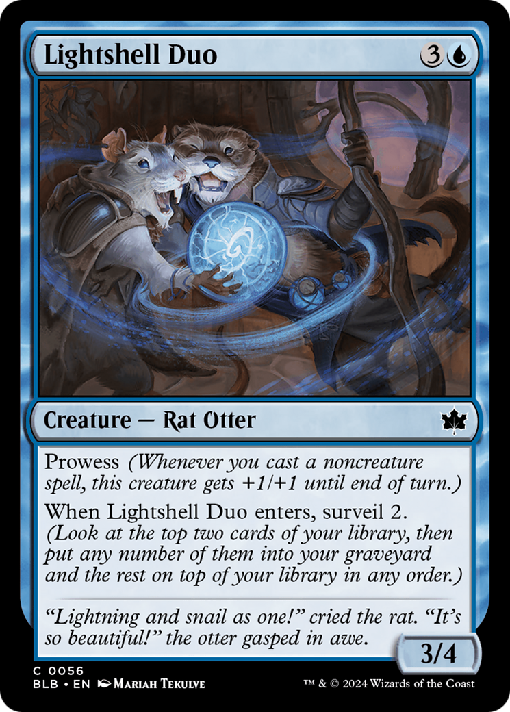 Lightshell Duo - Common Creature — Rat Otter card from Bloomburrow